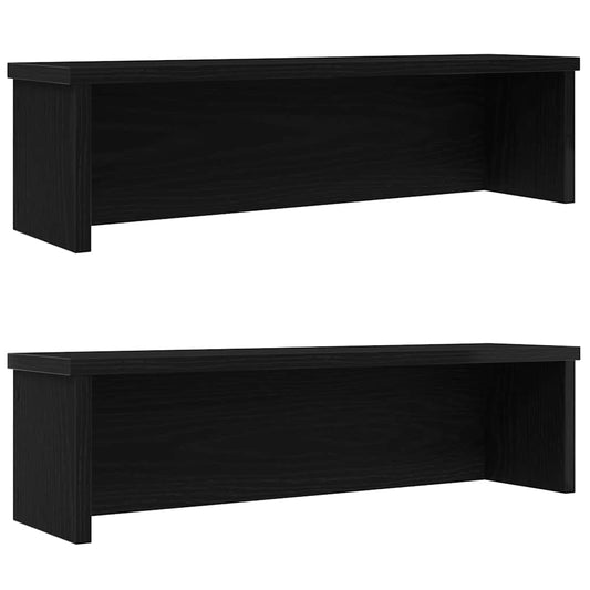 Keukenrekken stapelbaar 2 st 60x15x16 cm zwart