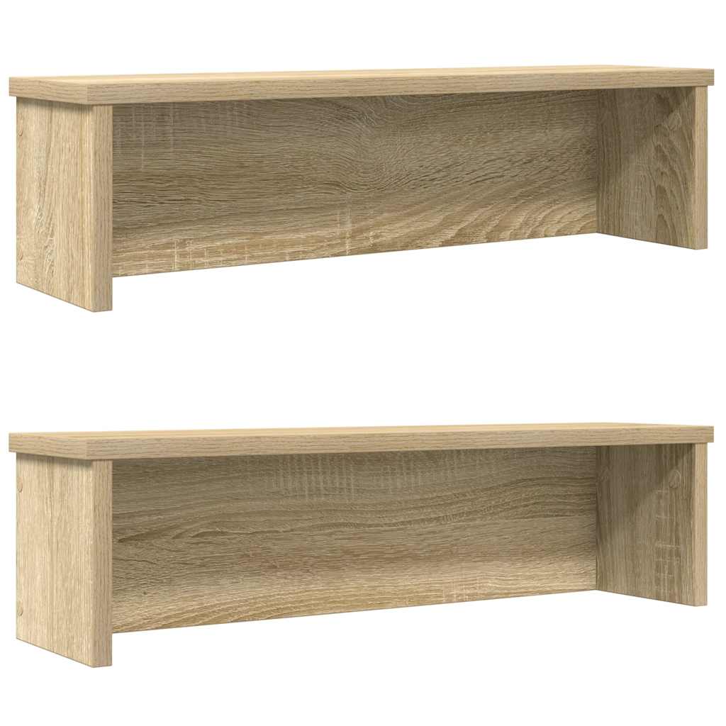 Keukenrekken stapelbaar 2 st 60x15x16 cm sonoma eikenkleurig