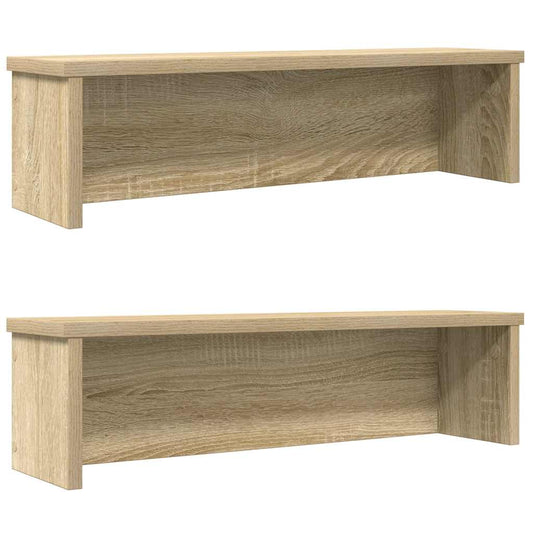 Keukenrekken stapelbaar 2 st 60x15x16 cm sonoma eikenkleurig