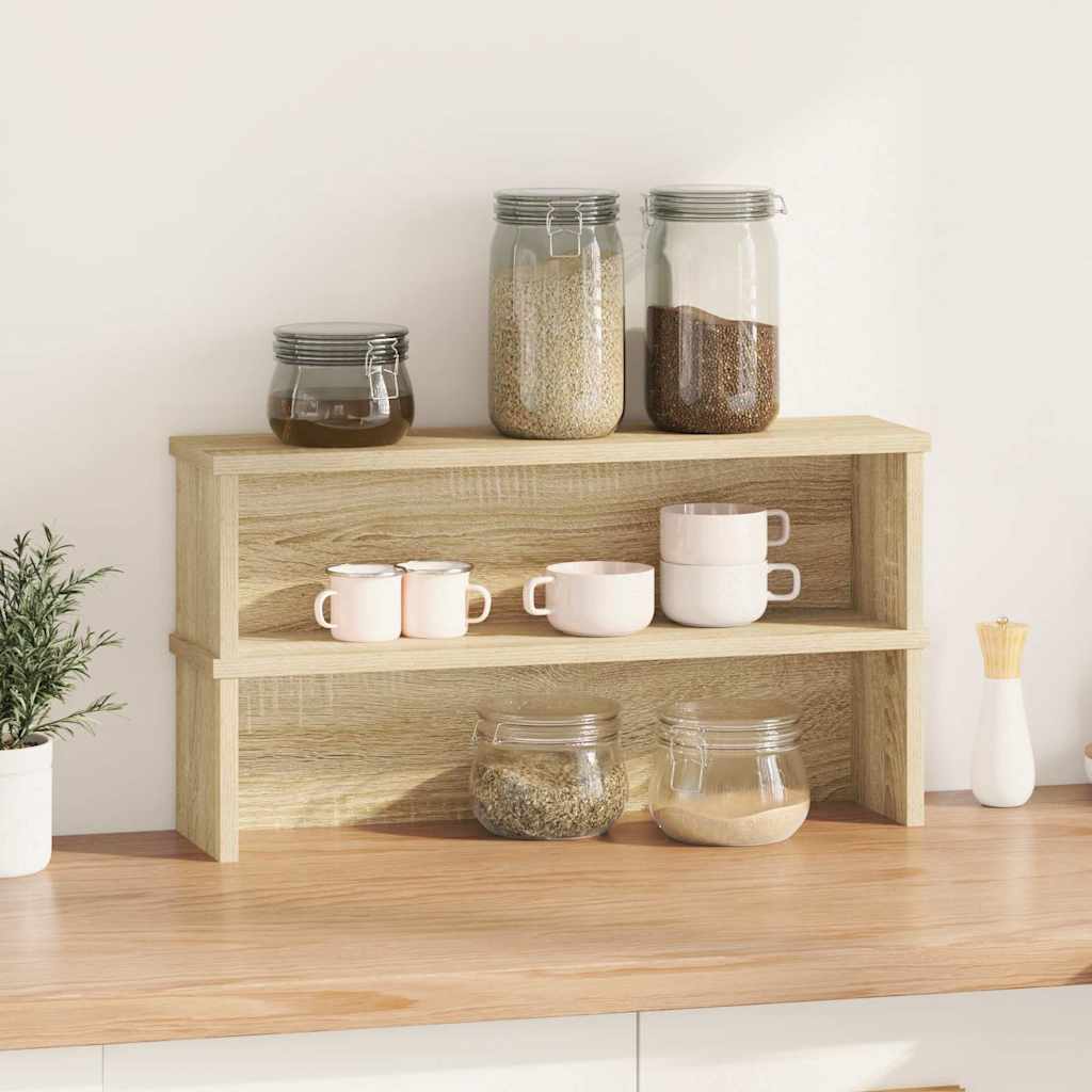 Keukenrekken stapelbaar 2 st 60x15x16 cm sonoma eikenkleurig