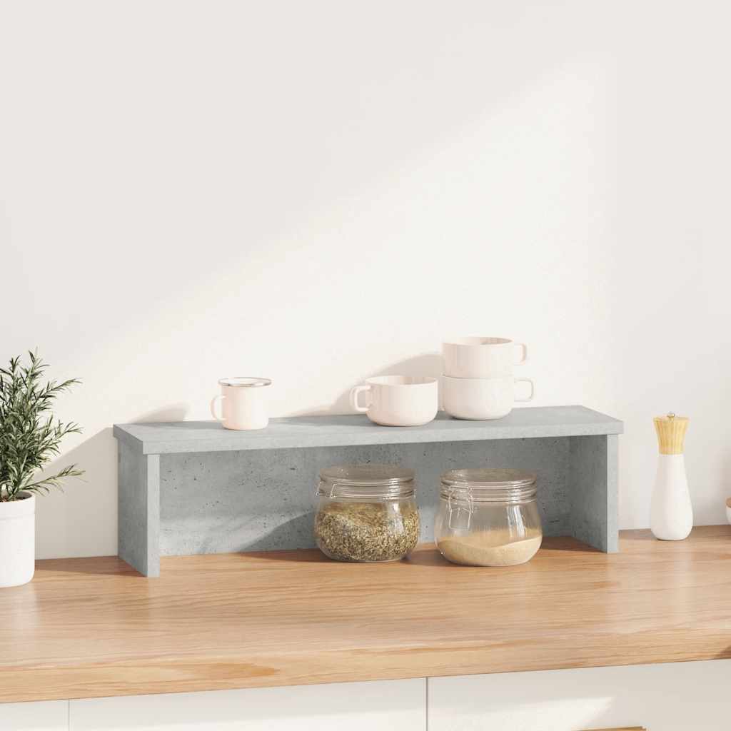Keukenrek stapelbaar 60x15x16 cm bewerkt hout betongrijs
