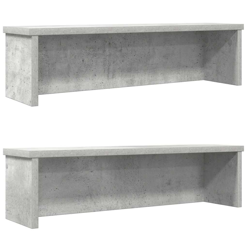 Keukenrekken stapelbaar 2 st 60x15x16 cm betongrijs