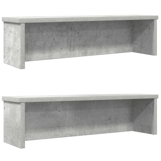 Keukenrekken stapelbaar 2 st 60x15x16 cm betongrijs