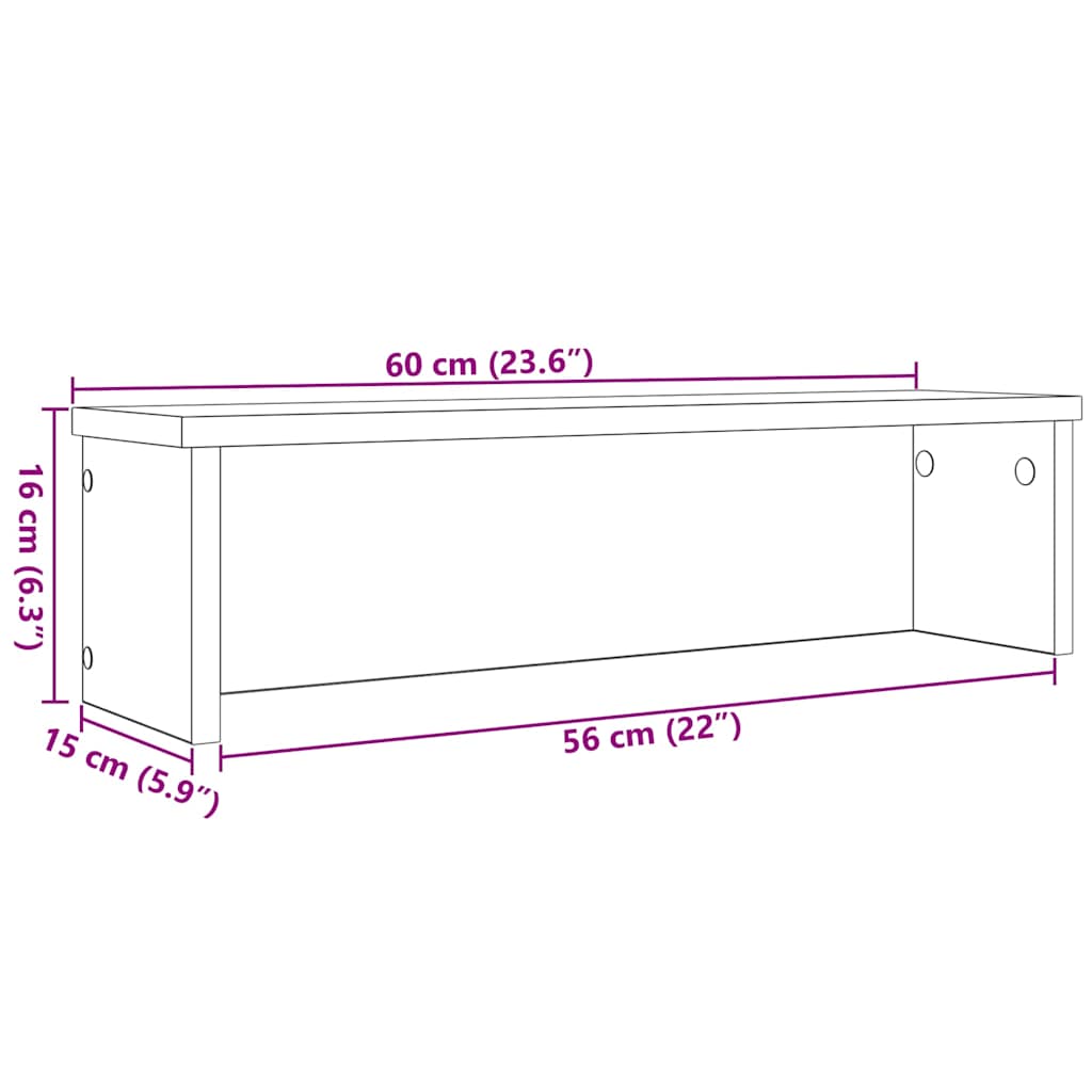 Keukenrekken stapelbaar 2 st 60x15x16 cm betongrijs