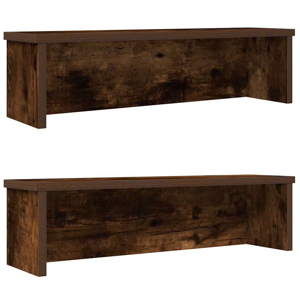 Keukenrekken stapelbaar 2 st 60x15x16 cm gerookt eikenkleurig