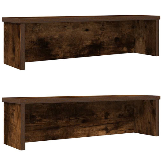 Keukenrekken stapelbaar 2 st 60x15x16 cm gerookt eikenkleurig