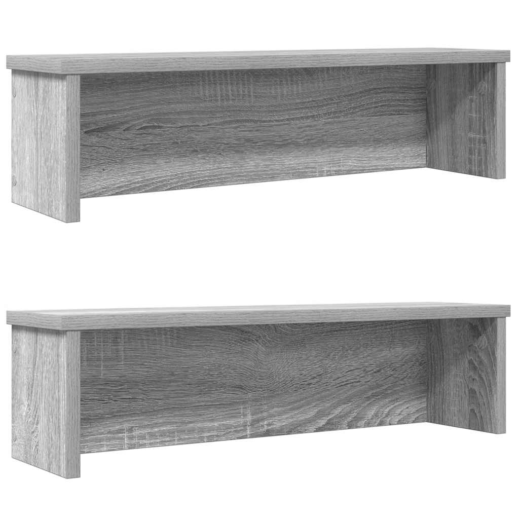 Keukenrekken stapelbaar 2 st 60x15x16 cm grijs sonoma eiken