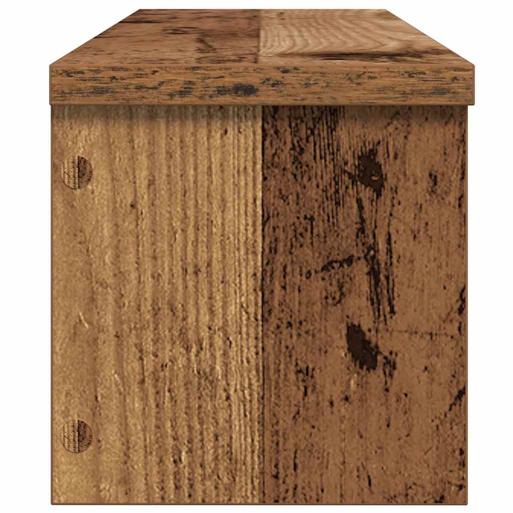 Keukenrek stapelbaar 60x15x16 cm bewerkt hout oud houtkleurig
