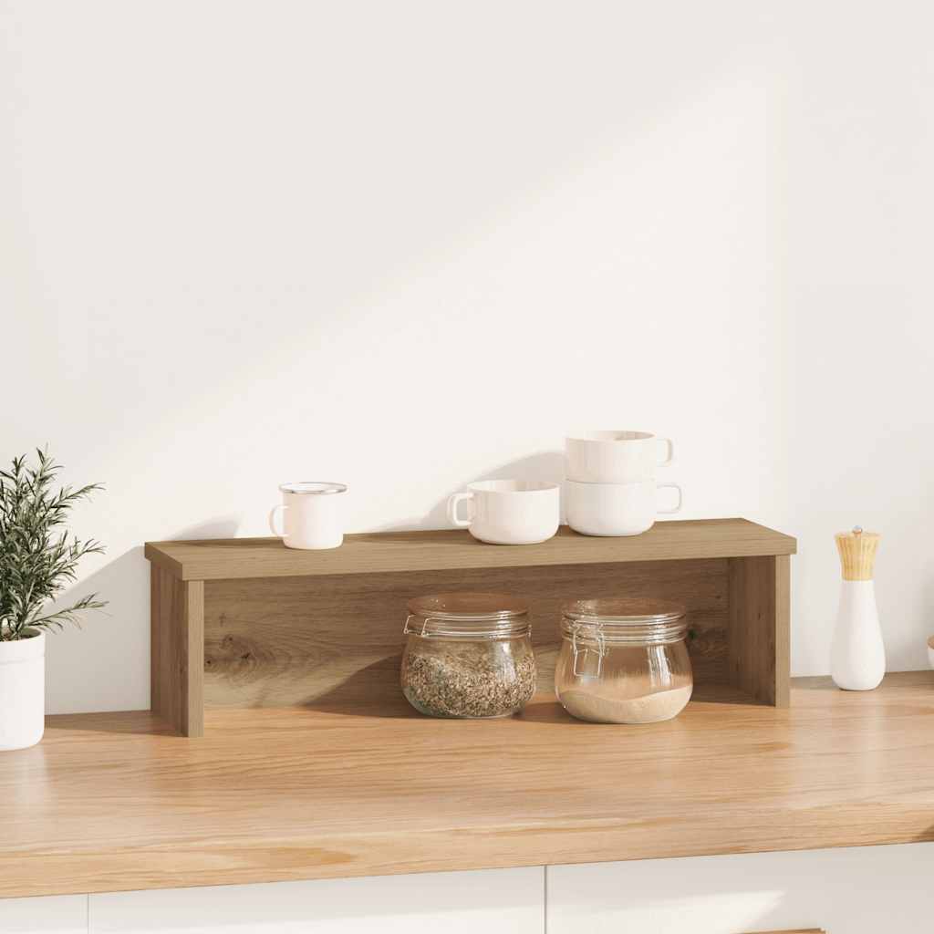 Keukenrek stapelbaar 60x15x16 cm bewerkt hout artisanaal eiken