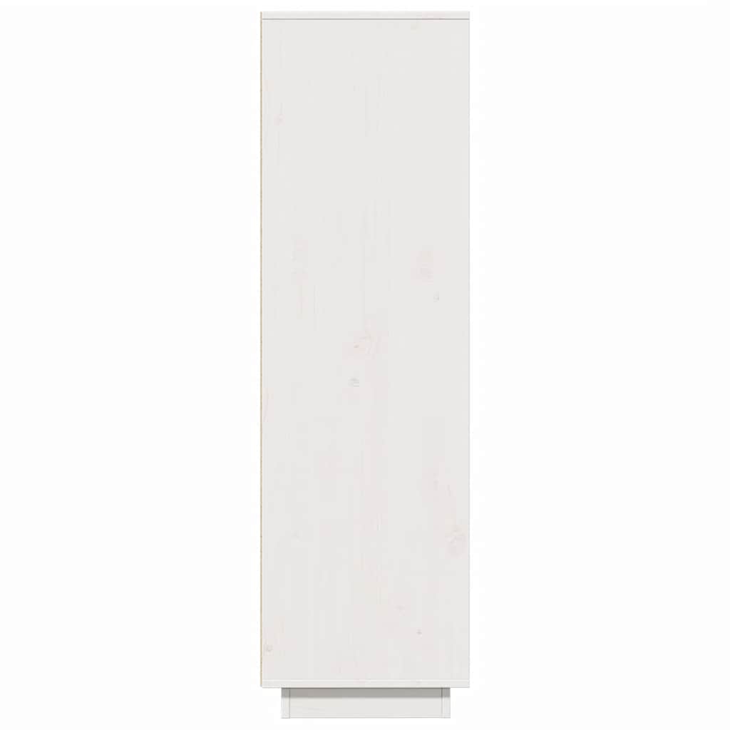 Hoge kast 89x34x116,5 cm massief grenenhout wit