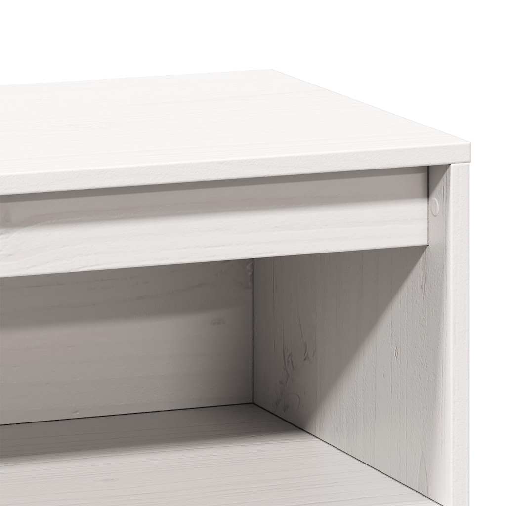 Hoge kast 89x34x116,5 cm massief grenenhout wit