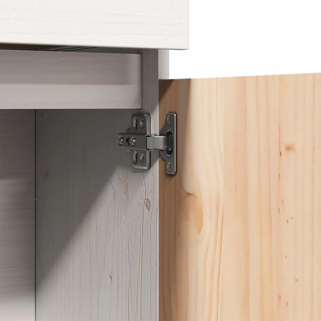 Hoge kast 89x34x116,5 cm massief grenenhout wit