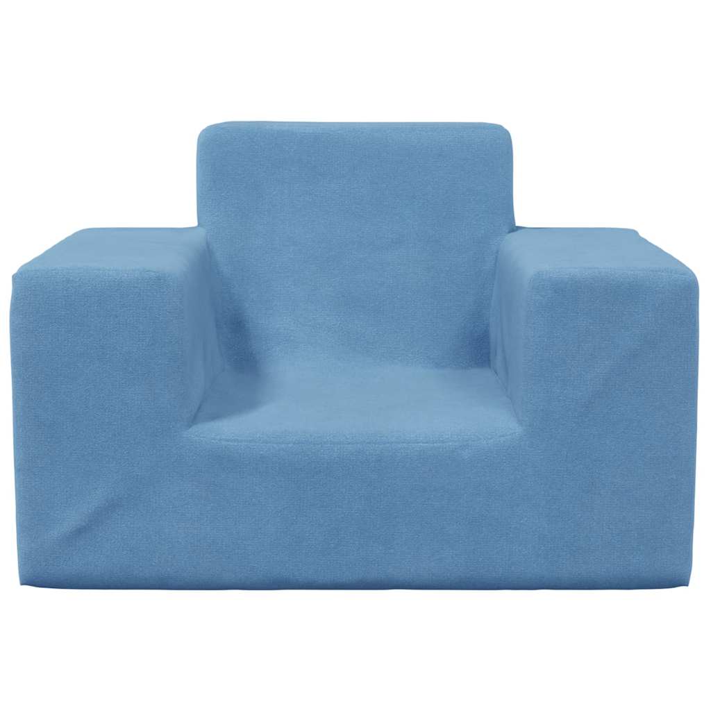 Kinderbank zacht pluche blauw