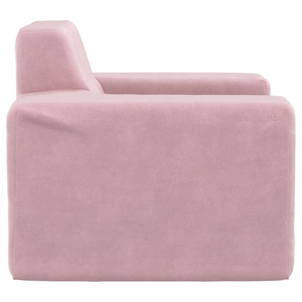 Kinderbank zacht pluche roze
