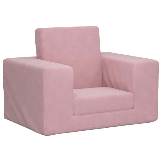 Kinderslaapbank zacht pluche roze