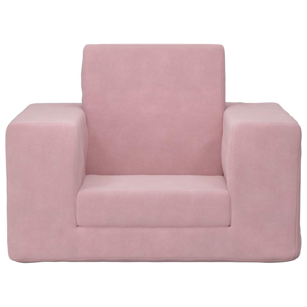 Kinderslaapbank zacht pluche roze