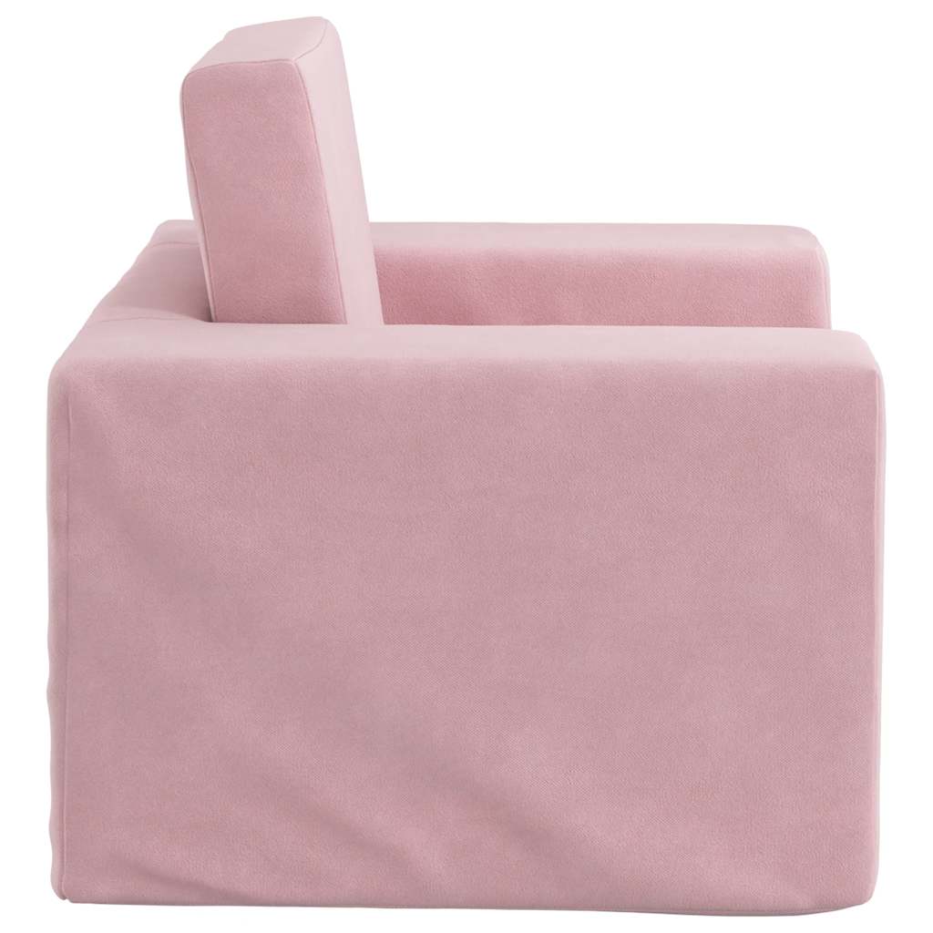 Kinderslaapbank zacht pluche roze
