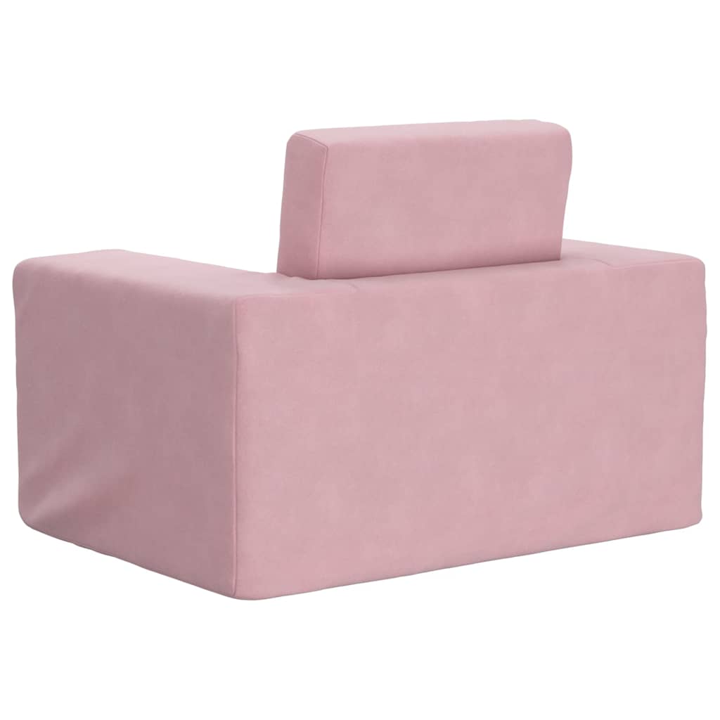 Kinderslaapbank zacht pluche roze