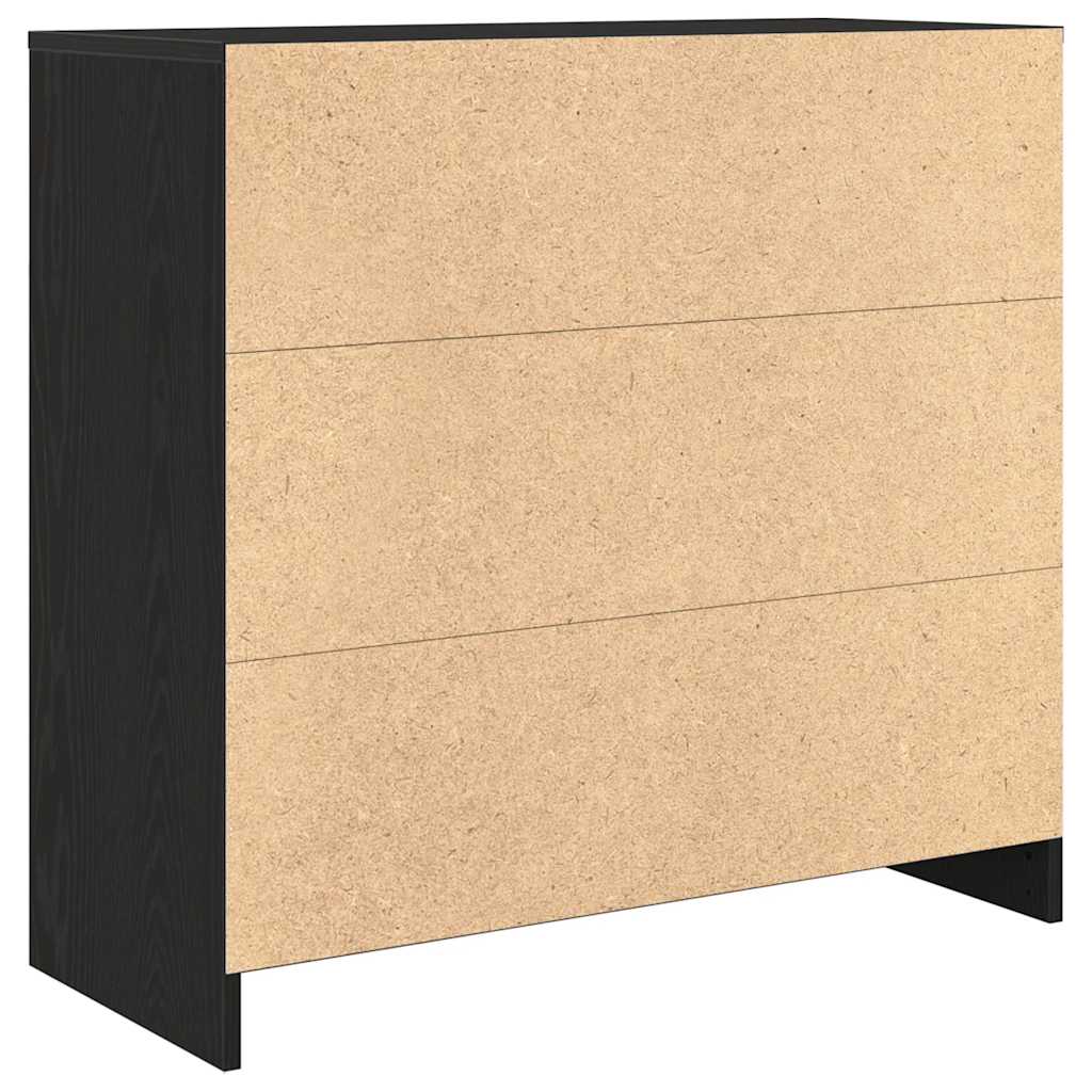 Dressoir met lade 80x34x76 cm spaanplaat zwart eikenkleurig