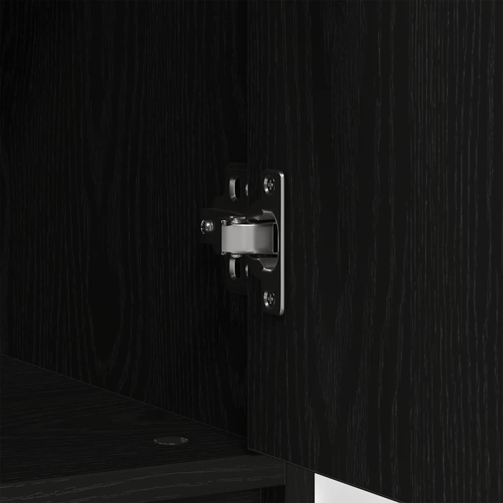 Dressoir met lade 80x34x76 cm spaanplaat zwart eikenkleurig
