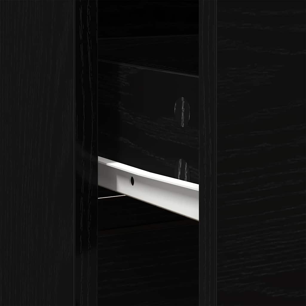 Dressoir met lade 80x34x76 cm spaanplaat zwart eikenkleurig