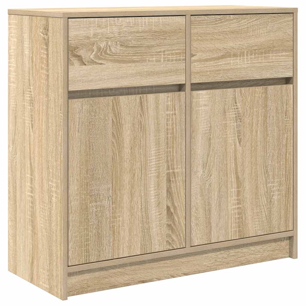 Dressoir met lade 80x34x76 cm spaanplaat sonoma eikenkleurig