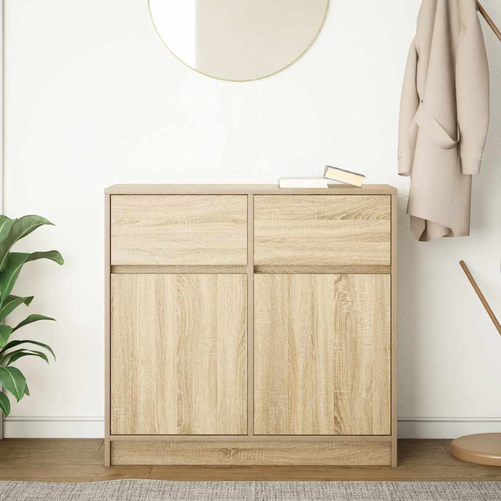Dressoir met lade 80x34x76 cm spaanplaat sonoma eikenkleurig