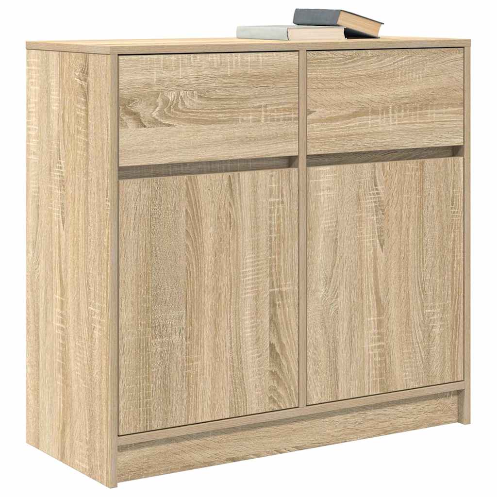 Dressoir met lade 80x34x76 cm spaanplaat sonoma eikenkleurig