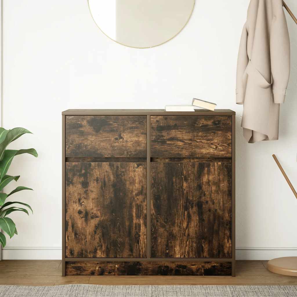 Dressoir met lade 80x34x76 cm spaanplaat gerookt eikenkleurig