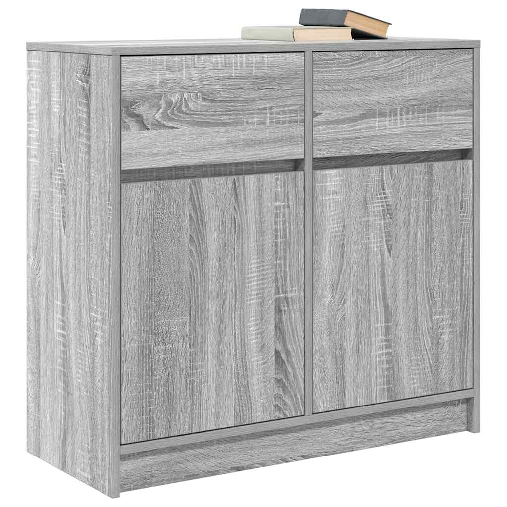 Dressoir met lade 80x34x76 cm spaanplaat grijs sonoma