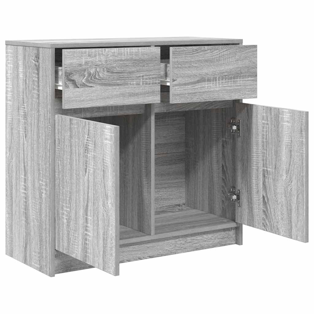 Dressoir met lade 80x34x76 cm spaanplaat grijs sonoma