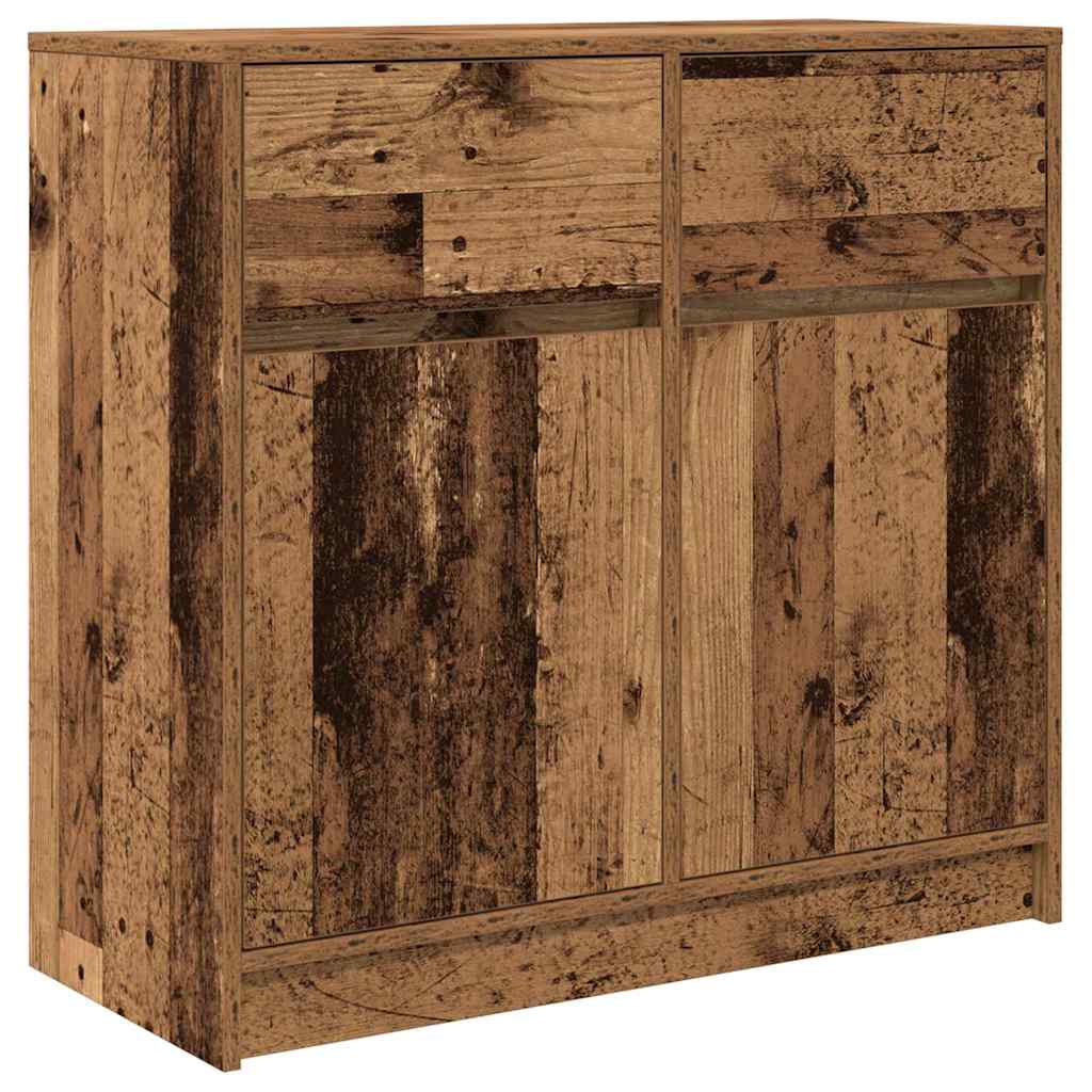 Dressoir met lade 80x34x76 cm spaanplaat oud hout