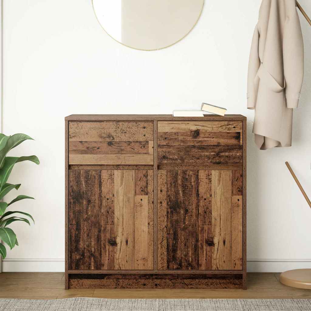 Dressoir met lade 80x34x76 cm spaanplaat oud hout