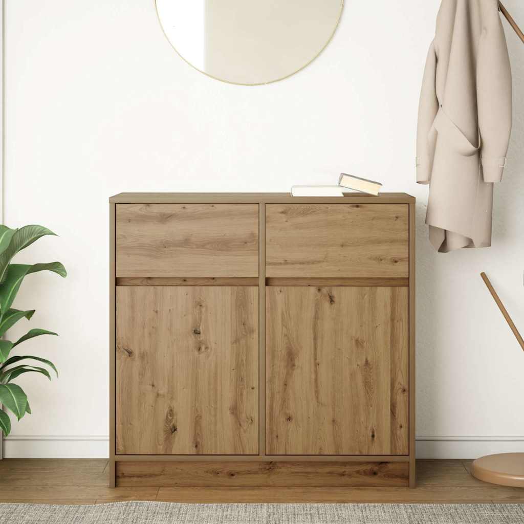 Dressoir lade 80x34x76 cm spaanplaat artisanaal eikenkleurig