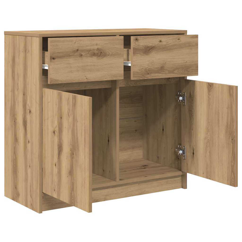 Dressoir lade 80x34x76 cm spaanplaat artisanaal eikenkleurig