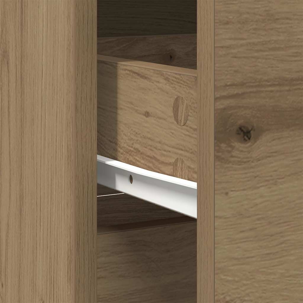 Dressoir lade 80x34x76 cm spaanplaat artisanaal eikenkleurig