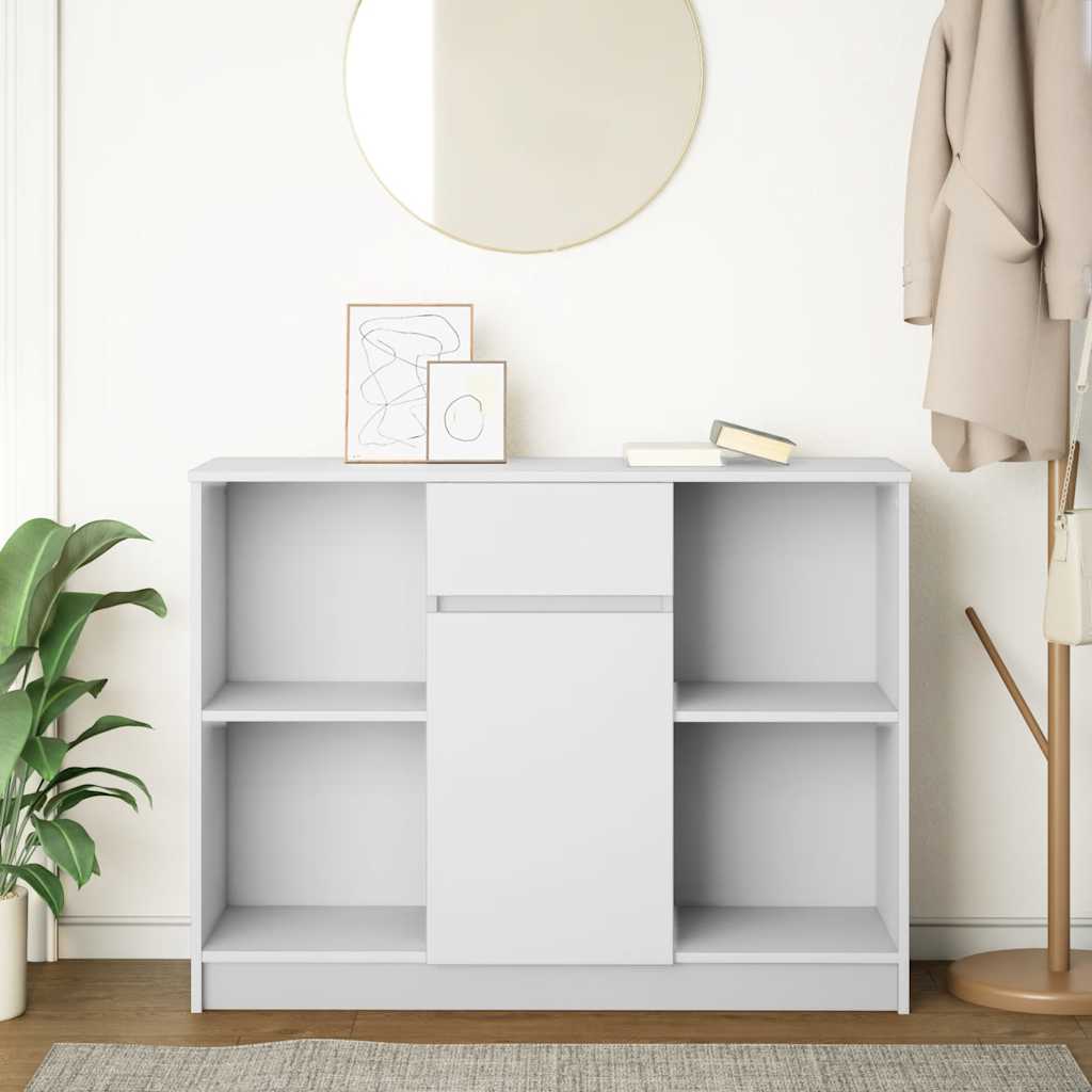Dressoir met lade 101x35x76 cm spaanplaat wit