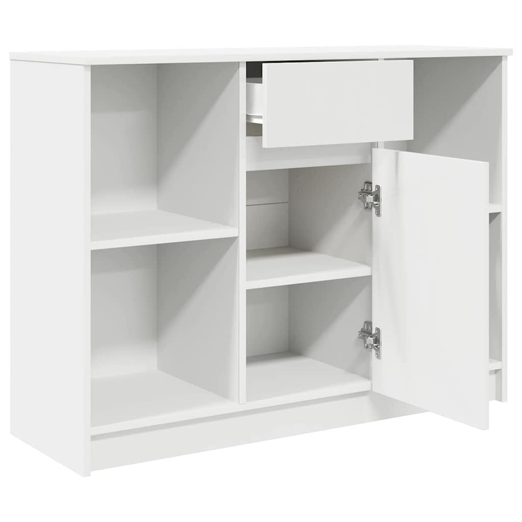 Dressoir met lade 101x35x76 cm spaanplaat wit