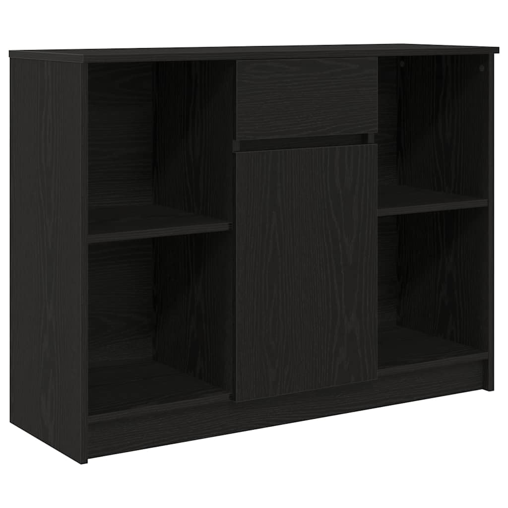 Dressoir met lade 101x35x76 cm spaanplaat zwart eikenkleurig