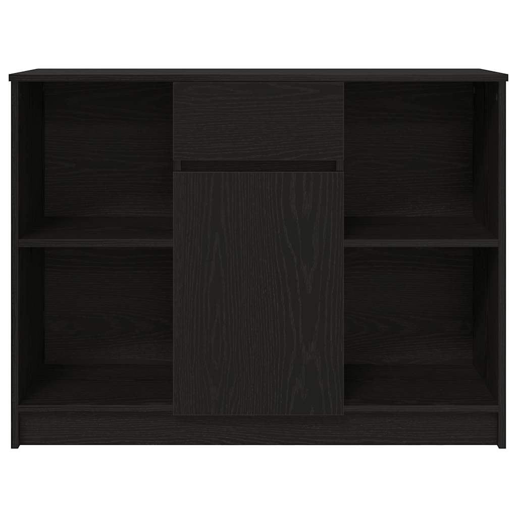 Dressoir met lade 101x35x76 cm spaanplaat zwart eikenkleurig