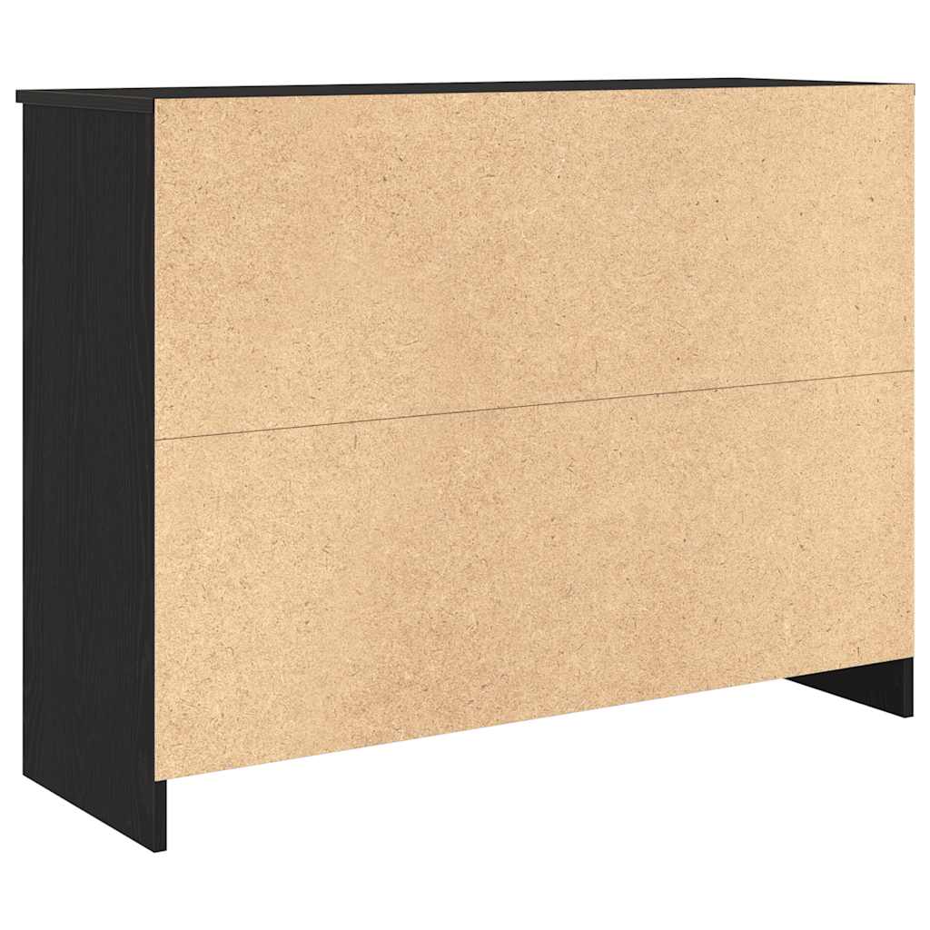Dressoir met lade 101x35x76 cm spaanplaat zwart eikenkleurig