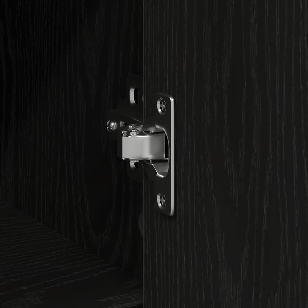 Dressoir met lade 101x35x76 cm spaanplaat zwart eikenkleurig