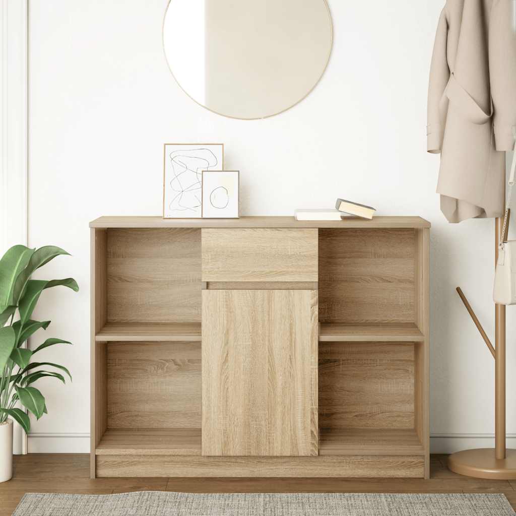 Dressoir met lade 101x35x76 cm spaanplaat sonoma eikenkleurig