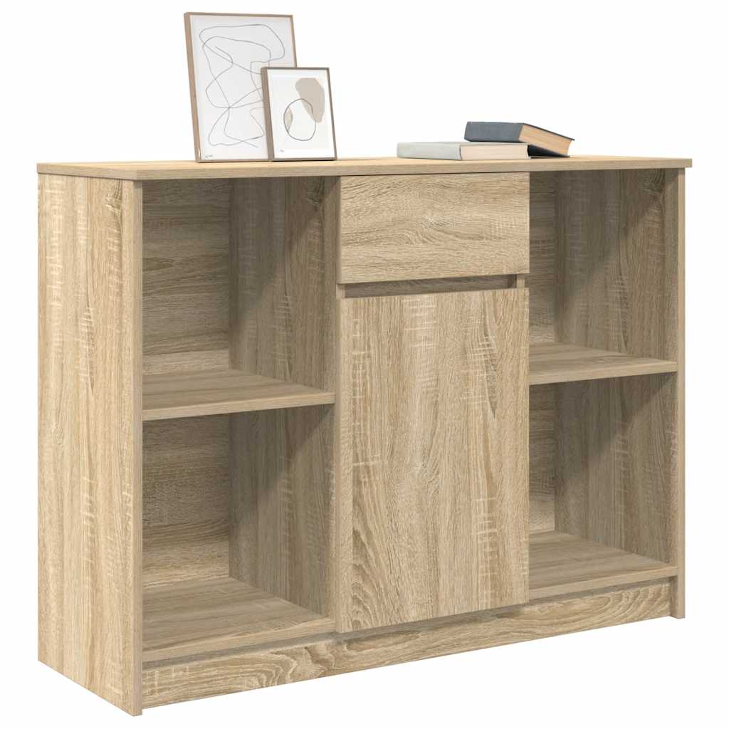 Dressoir met lade 101x35x76 cm spaanplaat sonoma eikenkleurig