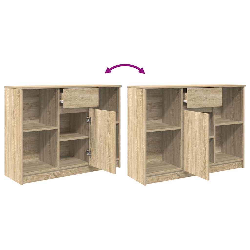 Dressoir met lade 101x35x76 cm spaanplaat sonoma eikenkleurig