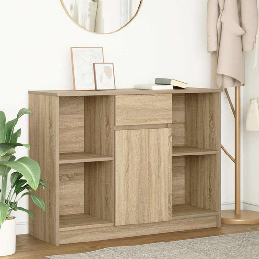 Dressoir met lade 101x35x76 cm spaanplaat sonoma eikenkleurig