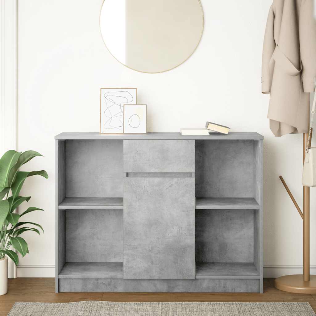 Dressoir met lade 101x35x76 cm spaanplaat betongrijs