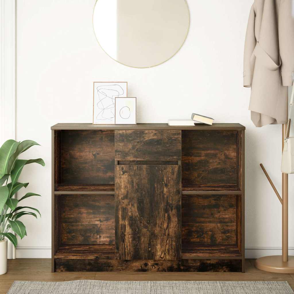 Dressoir met lade 101x35x76 cm spaanplaat gerookt eikenkleurig