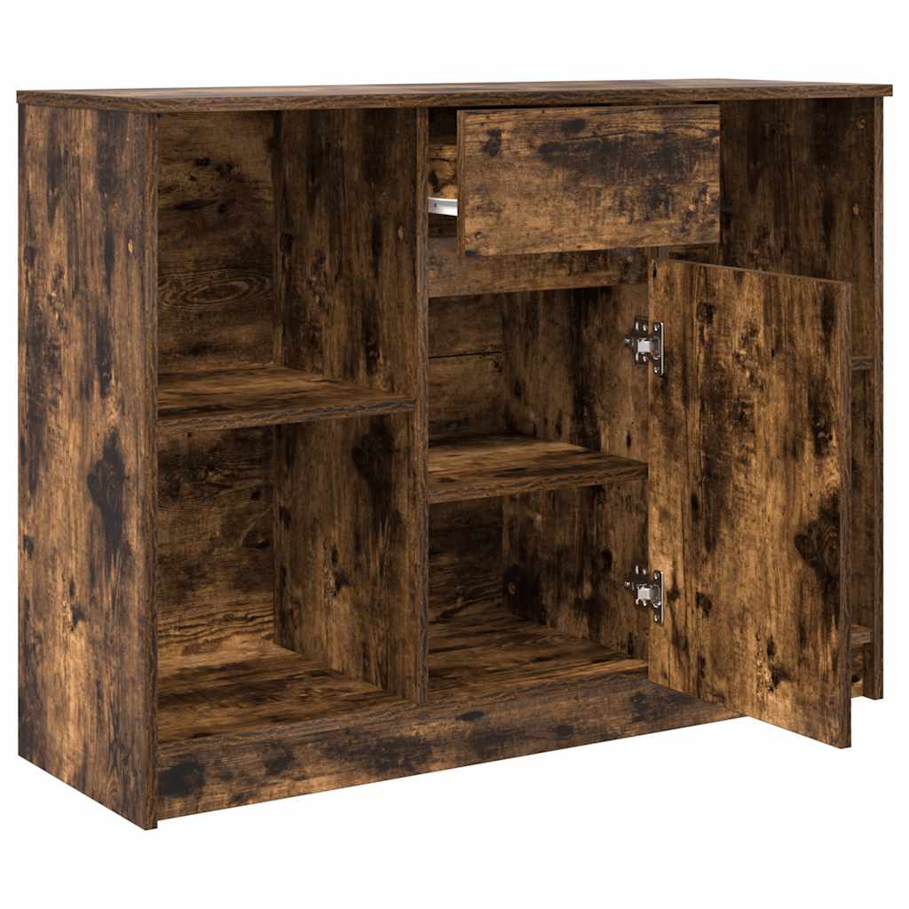 Dressoir met lade 101x35x76 cm spaanplaat gerookt eikenkleurig