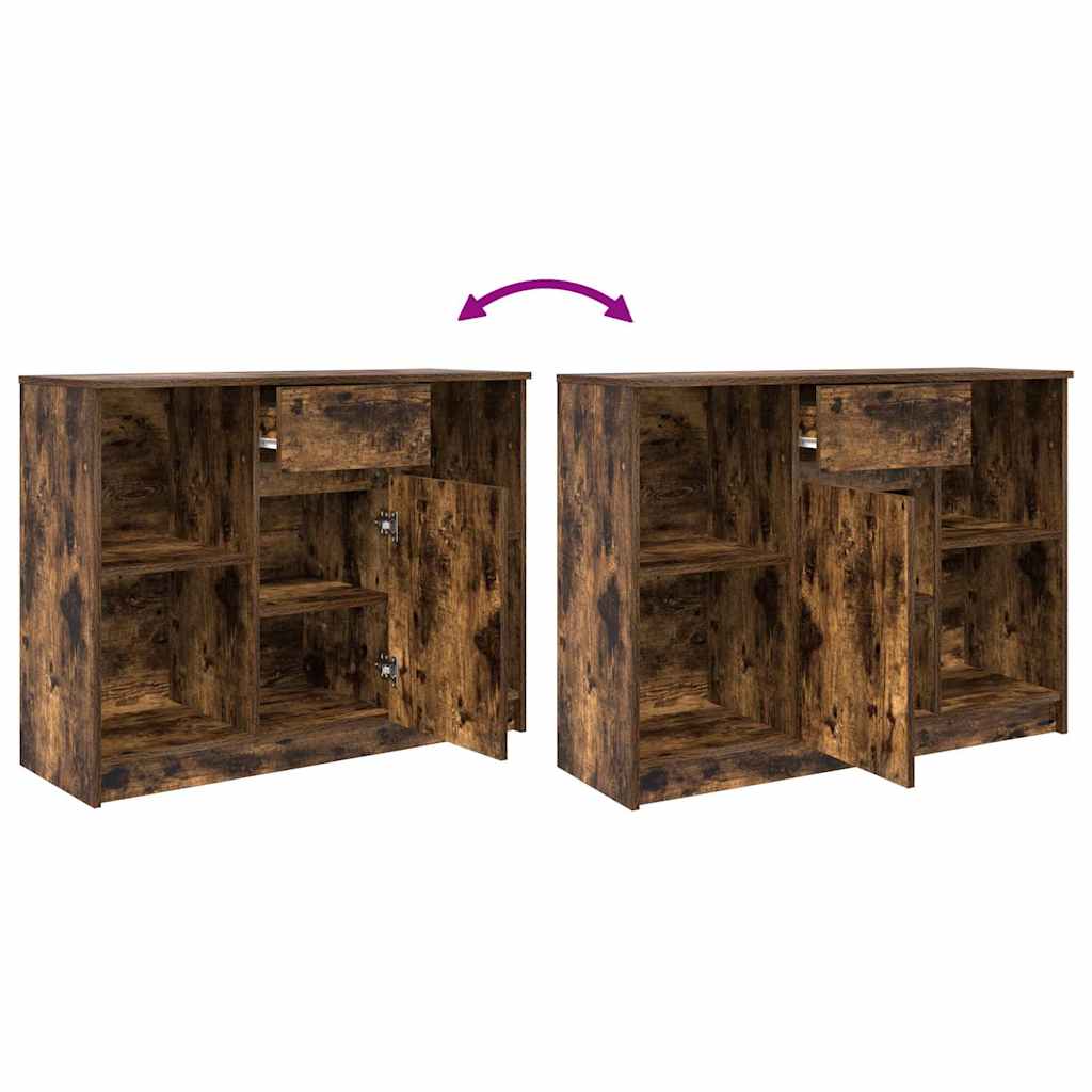 Dressoir met lade 101x35x76 cm spaanplaat gerookt eikenkleurig